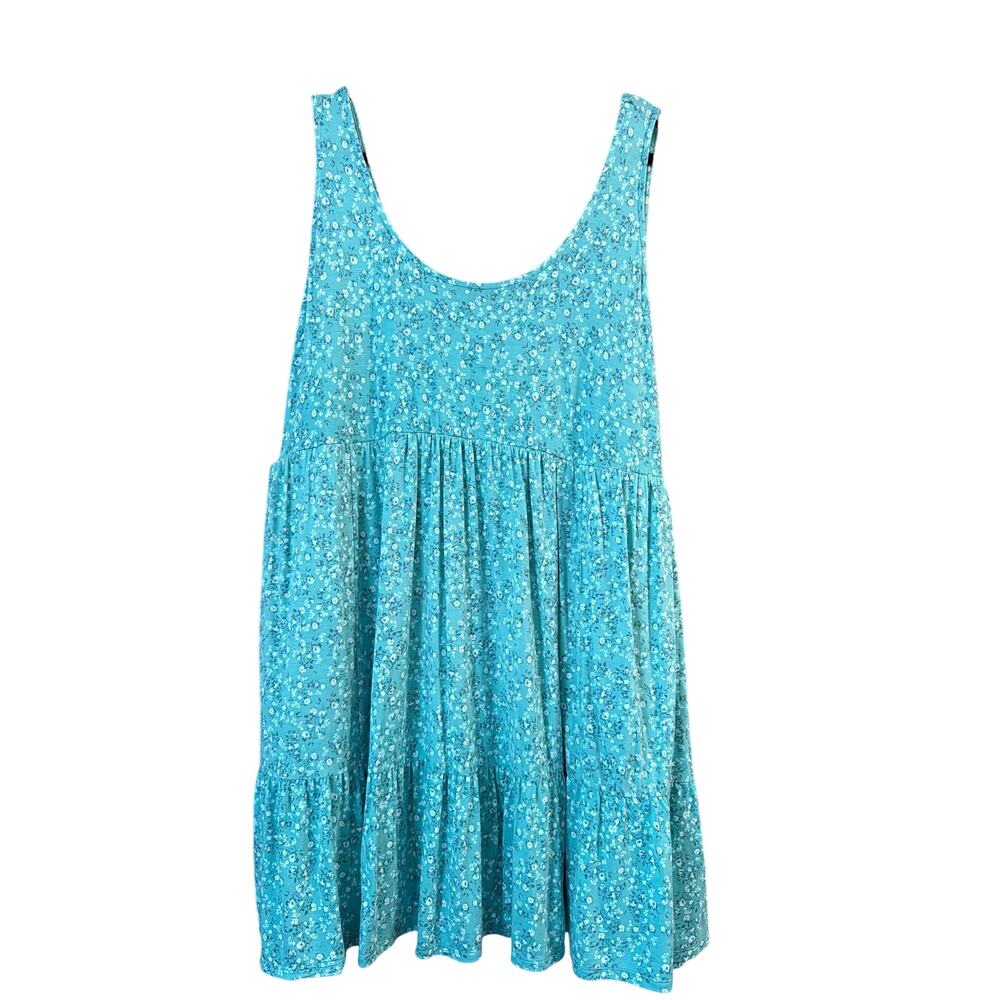 Torrid Women's Plus Size Blue Ditsy Floral Tiered Mini Tank Sundress Size 3 3X